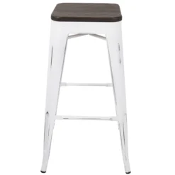 Oregon Vintage White Industrial Backless Barstool, 30" 10 Oregon Vintage White Industrial Backless Barstool, 30" -Accent Aura Furniture Store oregon vintage white industrial backless barstool 30 3