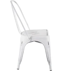 Oregon Vintage White Metal Dining Chair -Accent Aura Furniture Store oregon vintage white metal dining chair 1
