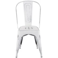 Oregon Vintage White Metal Dining Chair -Accent Aura Furniture Store oregon vintage white metal dining chair 2