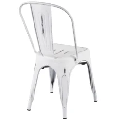 Oregon Vintage White Metal Dining Chair -Accent Aura Furniture Store oregon vintage white metal dining chair 3