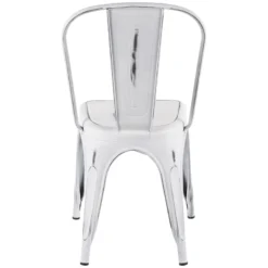 Oregon Vintage White Metal Dining Chair -Accent Aura Furniture Store oregon vintage white metal dining chair 4