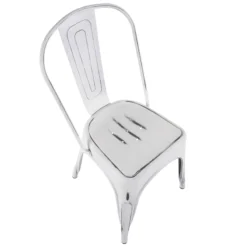 Oregon Vintage White Metal Dining Chair -Accent Aura Furniture Store oregon vintage white metal dining chair 5