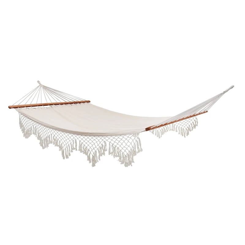Outdoor Hammock With Lace Trim & Spreader Bars 1 Outdoor Hammock With Lace Trim & Spreader Bars