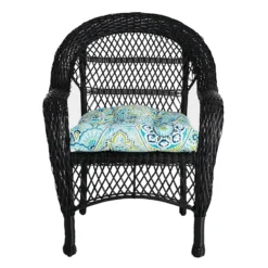 Outdoor Wicker Chair, Black -Accent Aura Furniture Store outdoor wicker chair black 2