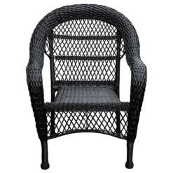 Outdoor Wicker Chair, Black -Accent Aura Furniture Store outdoor wicker chair black 4