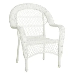 Outdoor Wicker Chair, White