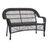 Outdoor Wicker Settee, Black