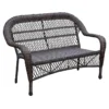Outdoor Wicker Settee, Brown