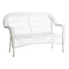 Outdoor Wicker Settee, White