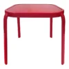 Painted Glass Top Red Outdoor End Table, 16"