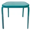 Painted Glass Top Teal Outdoor End Table, 16"