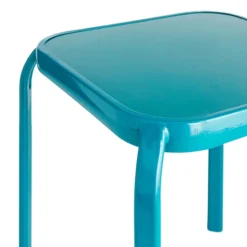 Painted Teal Square Glass End Table Teal, 16" -Accent Aura Furniture Store painted teal square glass end table teal 16 2