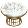 Papasan Outdoor Wicker Chair With Tufted Cushion