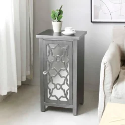 Providence 1-Door Mirrored Silver Cabinet 12 Providence 1-Door Mirrored Silver Cabinet -Accent Aura Furniture Store providence 1 door mirrored silver cabinet 5