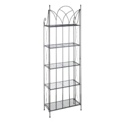 Providence 5-Tier Black Gothic Baker Rack With Metal Wire Shelves -Accent Aura Furniture Store providence 5 tier black gothic baker rack with metal wire shelves 2
