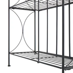 Providence 5-Tier Black Gothic Baker Rack With Metal Wire Shelves -Accent Aura Furniture Store providence 5 tier black gothic baker rack with metal wire shelves 3