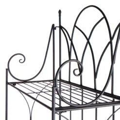 Providence 5-Tier Black Gothic Baker Rack With Metal Wire Shelves -Accent Aura Furniture Store providence 5 tier black gothic baker rack with metal wire shelves 4