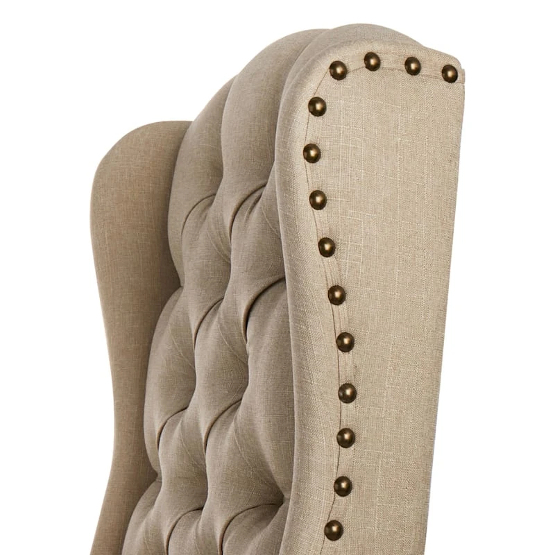 Providence Aahmad Winged Dining Chair, Beige 3 Providence Aahmad Winged Dining Chair, Beige - Image 3