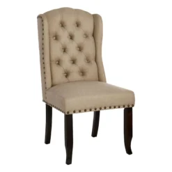 Providence Aahmad Winged Dining Chair, Beige