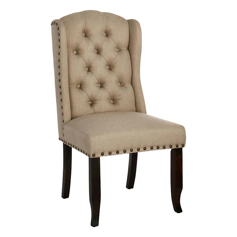 Providence Aahmad Winged Dining Chair, Beige 1 Providence Aahmad Winged Dining Chair, Beige