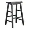 Providence Black Saddle Backless Barstool, 29"