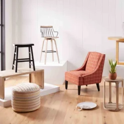 Providence Black Saddle Counter Stool, 24" -Accent Aura Furniture Store providence black saddle counter stool 24 5