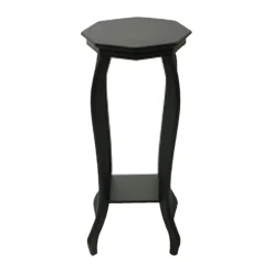 Providence Black Wood Octagon Top Plant Stand, 24"