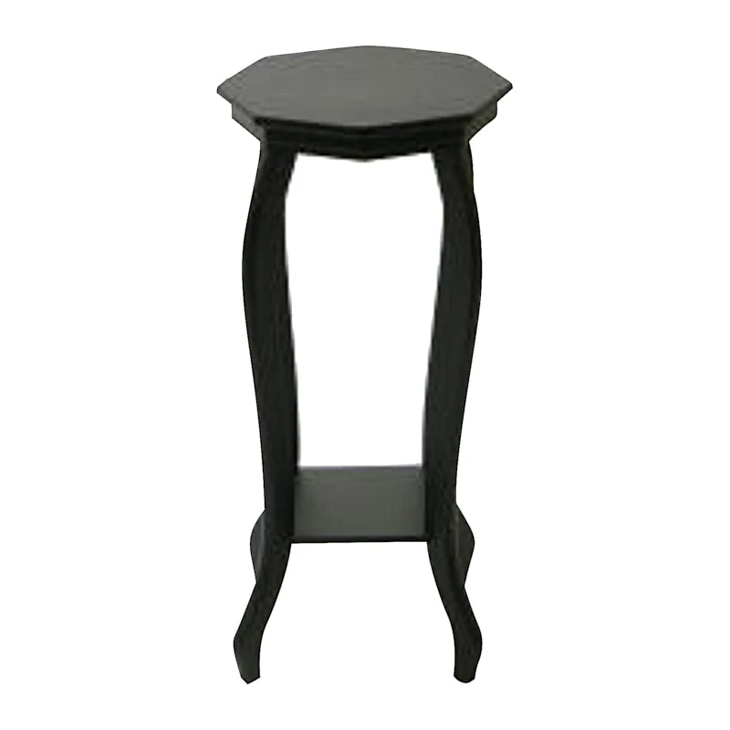 Providence Black Wood Octagon Top Plant Stand, 24" 1 Providence Black Wood Octagon Top Plant Stand, 24"
