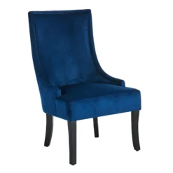 Providence Cassia Velvet Accent Chair, Navy Blue
