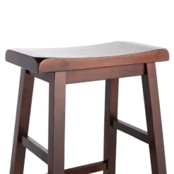 Providence Dark Oak Saddle Backless Barstool, 29" -Accent Aura Furniture Store providence dark oak saddle backless barstool 29 2