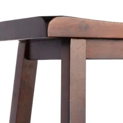 Providence Dark Oak Saddle Backless Barstool, 29" -Accent Aura Furniture Store providence dark oak saddle backless barstool 29 4
