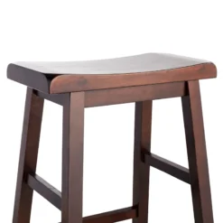Providence Dark Walnut Saddle Stool, 29" -Accent Aura Furniture Store providence dark walnut saddle stool 29 2