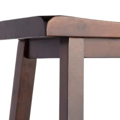 Providence Dark Walnut Saddle Stool, 29" -Accent Aura Furniture Store providence dark walnut saddle stool 29 4