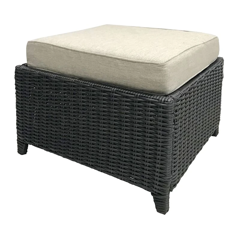 Providence Glendale Brown Wicker Outdoor Storage Ottoman 1 Providence Glendale Brown Wicker Outdoor Storage Ottoman