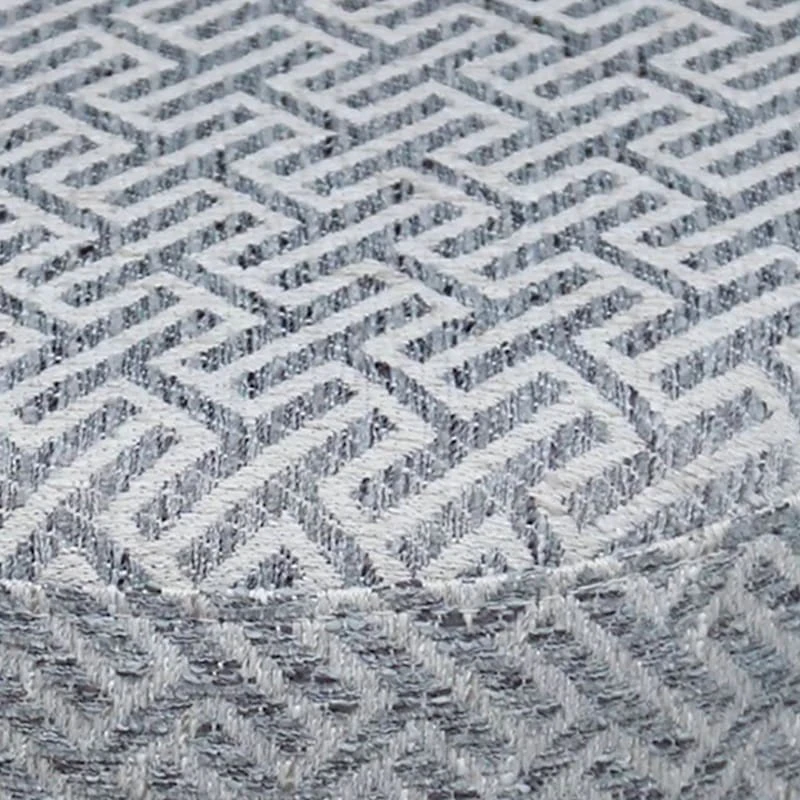 Providence Greta Greek Key Ottoman, Grey 2 Providence Greta Greek Key Ottoman, Grey - Image 2