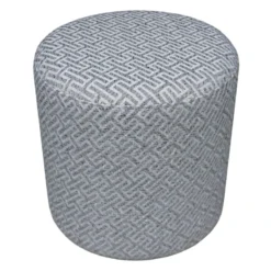 Providence Greta Greek Key Ottoman, Grey