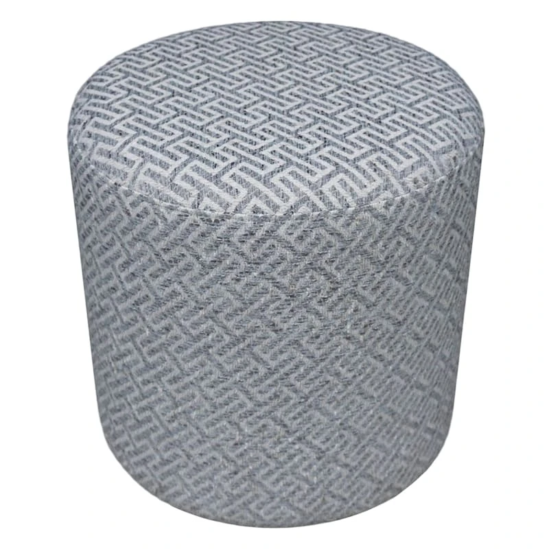 Providence Greta Greek Key Ottoman, Grey 1 Providence Greta Greek Key Ottoman, Grey