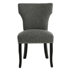 Providence Jhene II Studded Back Dining Chair, Grey -Accent Aura Furniture Store providence jhene ii studded back dining chair grey 1