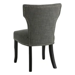 Providence Jhene II Studded Back Dining Chair, Grey -Accent Aura Furniture Store providence jhene ii studded back dining chair grey 2