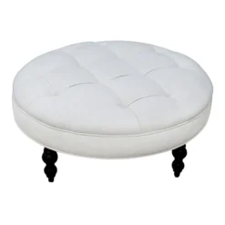 Providence Juliette Tufted Ottoman, Ivory
