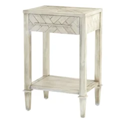 Providence Kate 1-Drawer 1-Shelf Parquet Wood Side Table -Accent Aura Furniture Store providence kate 1 drawer 1 shelf parquet wood side table 2