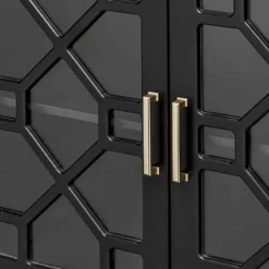 Providence Merrick Black Glass Pane Cabinet -Accent Aura Furniture Store providence merrick black glass pane cabinet 3
