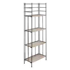 Providence Metal Baker Rack With Folding Wood-Top Shelves, 63"