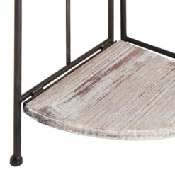 Providence Metal Corner Rack With Folding Wood-Top Shelves, 63" 9 Providence Metal Corner Rack With Folding Wood-Top Shelves, 63" -Accent Aura Furniture Store providence metal corner rack with folding wood top shelves 63 3