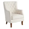 Providence Norfolk White Tufted Accent Chair