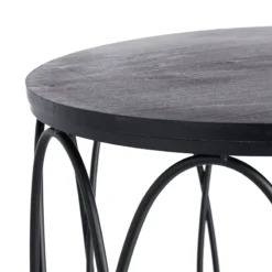 Providence Round Wood Top With Oval Metal Table, Large -Accent Aura Furniture Store providence round wood top with oval metal table large 3