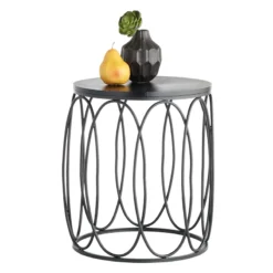 Providence Round Wood Top With Oval Metal Table, Small -Accent Aura Furniture Store providence round wood top with oval metal table small 4