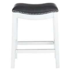 Providence Rylan Backless Counter Stool, White -Accent Aura Furniture Store providence rylan backless counter stool white 1