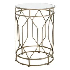 Providence Silver Metal Quatrefoil Nesting Table, Small