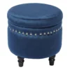 Providence Stanley Storage Ottoman, Navy Blue